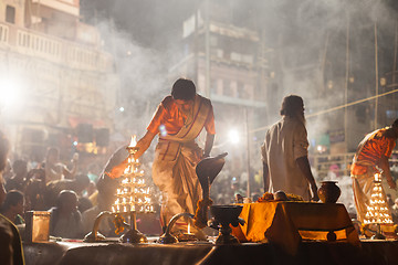 Image showing Ganges Aarti ceremony, Varanasi