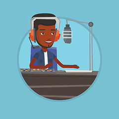 Image showing Male dj working on the radio vector illustration