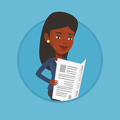 Image showing Woman reading newspaper vector illustration.