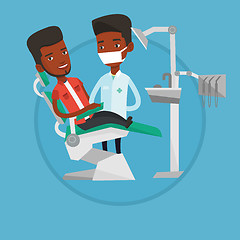Image showing Patient and doctor at dentist office.