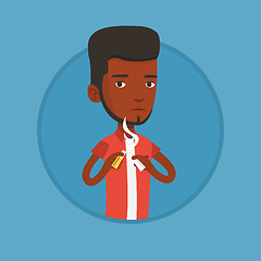 Image showing Young man quitting smoking vector illustration.