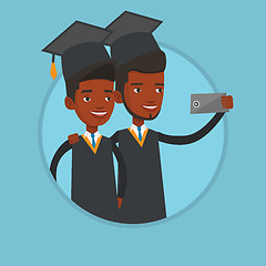 Image showing Graduates making selfie vector illustration.