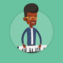 Image showing Man playing piano vector illustration.