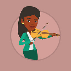 Image showing Woman playing violin vector illustration.