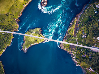 Image showing Whirlpools of the maelstrom of Saltstraumen, Nordland, Norway