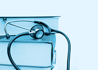 Image showing books and stethoscope