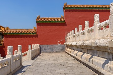 Image showing Traditional Chinese building under blue sky