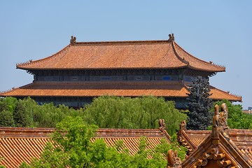 Image showing Traditional Chinese building under blue sky