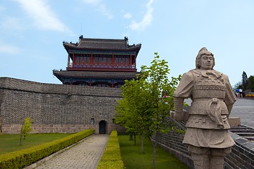 Image showing Traditional Chinese building under blue sky