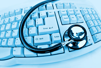 Image showing stethoscope on keyboard