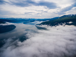 Image showing Beautiful Nature Norway aerial photography.