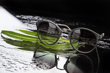 Image showing Sunglasses On Glass