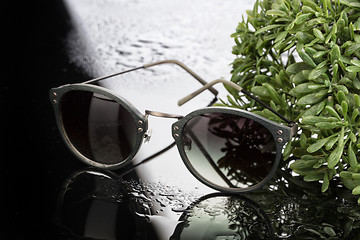 Image showing Sunglasses On Glass