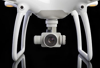 Image showing White drone against black background