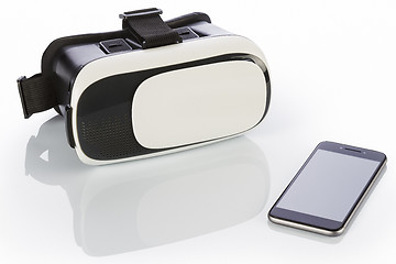 Image showing VR Glasses and smartphone on white