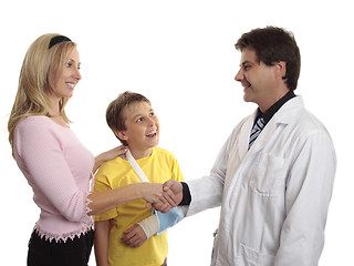Image showing Parent thanking doctor