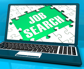 Image showing Job Search On Laptop Shows Online Recruitment