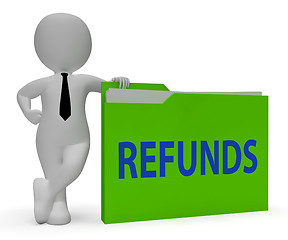 Image showing Refunds Folder Means Money Back And Administration 3d Rendering