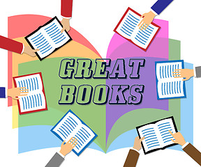 Image showing Great Books Indicates Agreeable Like And Wonderful