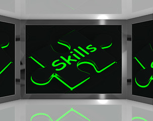 Image showing Skills On Screen Showing Aptitudes And Talents