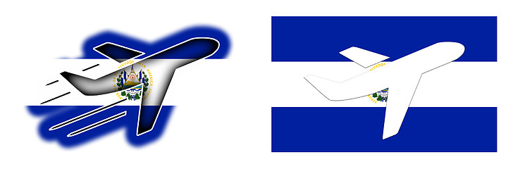 Image showing Nation flag - Airplane isolated - El Salvador