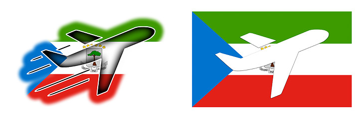 Image showing Nation flag - Airplane isolated - Equatorial Guinea