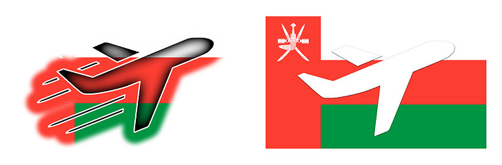 Image showing Nation flag - Airplane isolated - Oman
