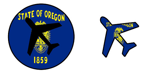 Image showing Nation flag - Airplane isolated - Oregon