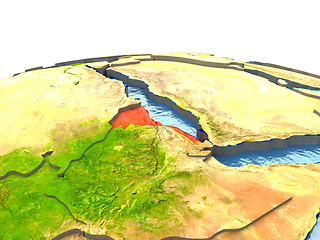 Image showing Eritrea on Earth in red