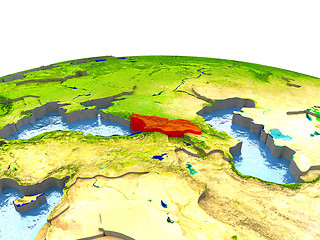 Image showing Georgia on Earth in red