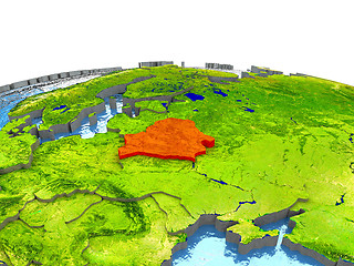 Image showing Belarus on Earth in red