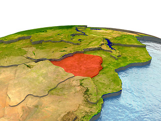 Image showing Zimbabwe on Earth in red