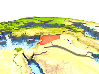 Image showing Syria on Earth in red