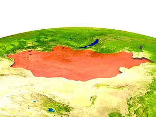 Image showing Mongolia on Earth in red