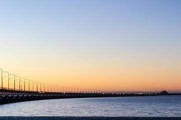 Image showing The Oland Bridge in twilight