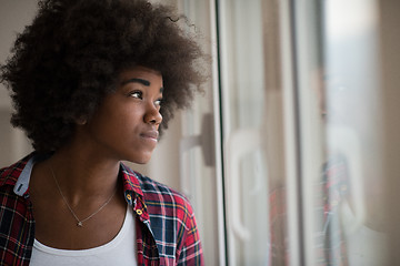 Image showing portrait of a young beautiful black woman