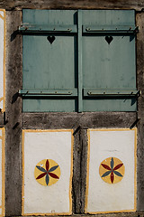 Image showing Detail of half timbered house at the ecomusee in Alsace