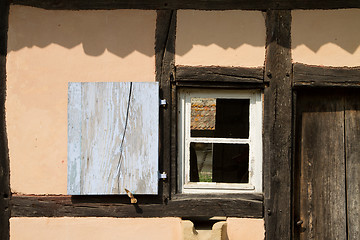 Image showing Detail of half timbered house at the ecomusee in Alsace