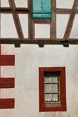 Image showing Detail of half timbered house at the ecomusee in Alsace