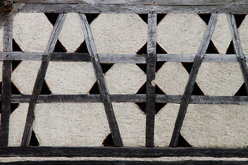 Image showing House detail of a half timbered house at the ecomusee in Alsace