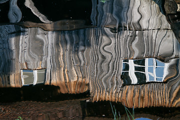 Image showing Reflection of a wooden house at the ecomusee in Alsace