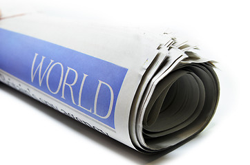 Image showing Newspaper with the headline world news