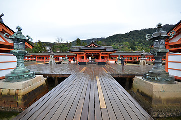 Image showing Scenic view of floating Itsukushima Shrine