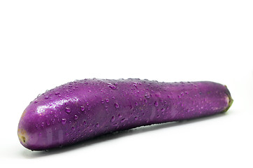 Image showing Purple eggplant with water drop