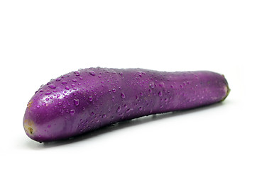 Image showing Purple eggplant with water drop