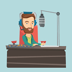 Image showing Dj working on the radio vector illustration