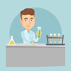 Image showing Laboratory assistant working vector illustration.