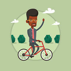 Image showing Man riding bicycle vector illustration.