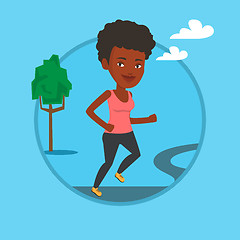 Image showing Young woman running vector illustration.