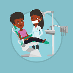 Image showing Patient and doctor at dentist office.